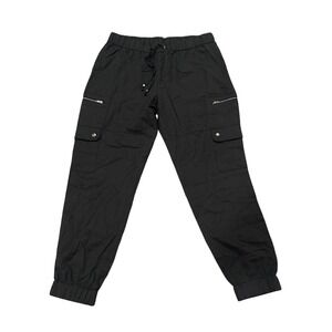 Banana Republic Black Cargo Jogger Pants Drawstring Pockets Womens Medium